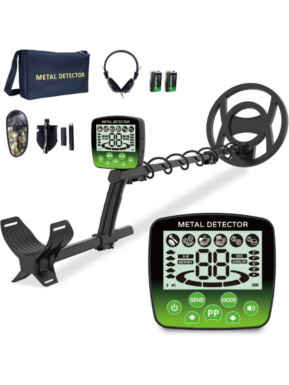 Professional Waterproof Metal Detector for Adults - 10” High Accuracy, 5 Modes